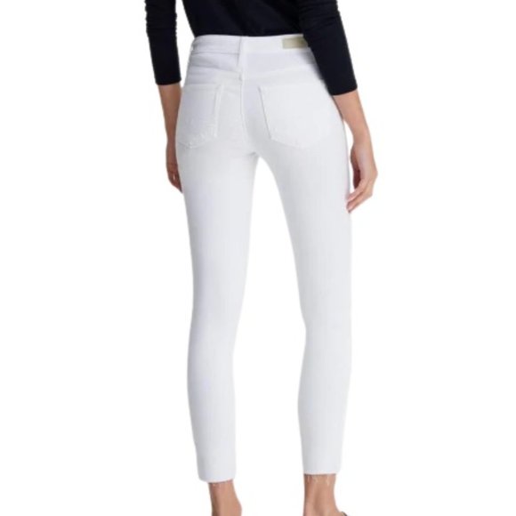 AG Adriano Goldschmied Farrah Skinny Ankle High Rise White Raw Hem Jeans 26 NWT - Picture 4 of 8